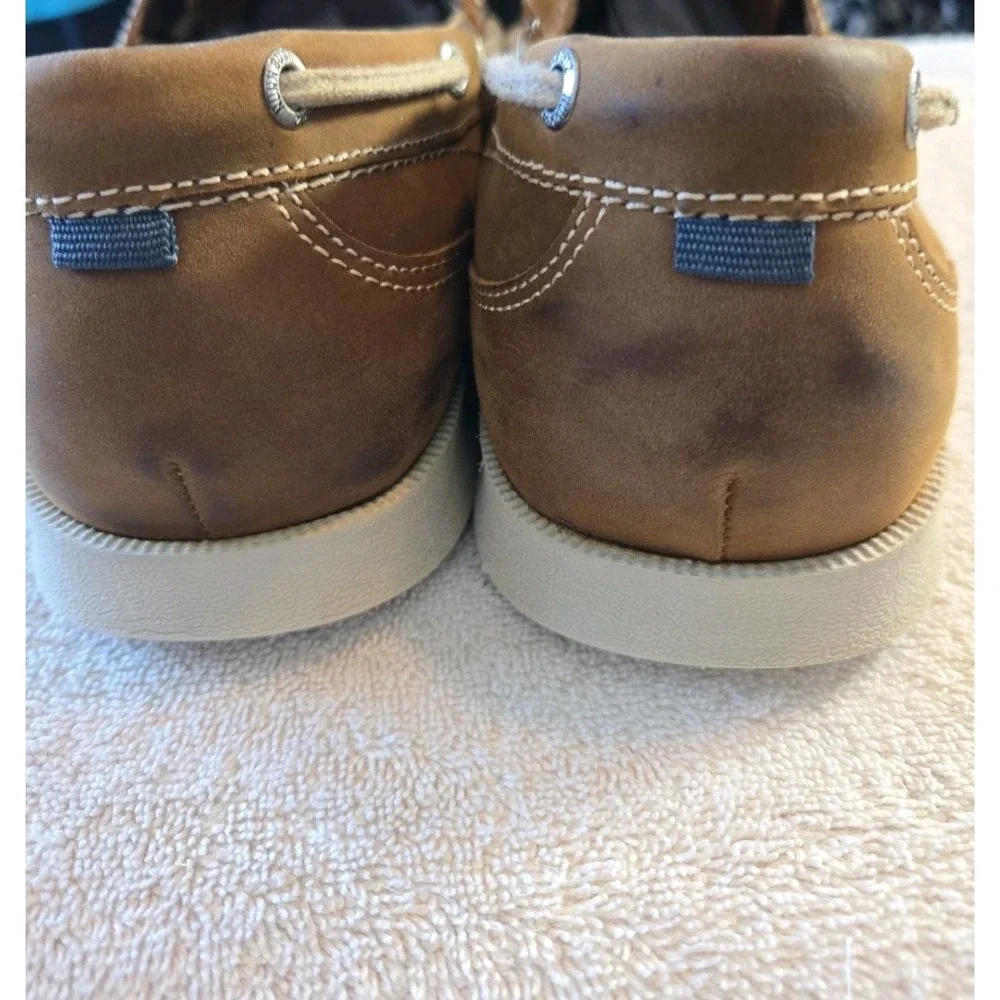 NUNN BUSH TAN-HAVANE BAYSIDE LEATHER BOAT SHOES SIZE 12M